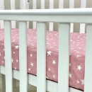 Husa saltea patuț bebe copii din bumbac 120 x 60 cm, Stelute albe (2)